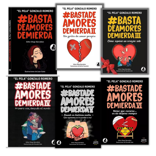 Pack Basta de amores de Mierda 1, 2, 3, 4, 5 y 6 - Pela Romero