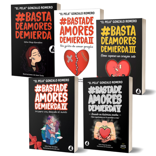 Pack Basta de Amores de Mierda 1,2,3,4,5 - Pela Gonzalo Romero